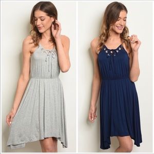 2-Pack Navy Blue Lace-Up Soft Dress